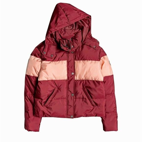 Roxy Out Of Focus Cropped Hooded Puffer Jacket - Picture 2 of 9